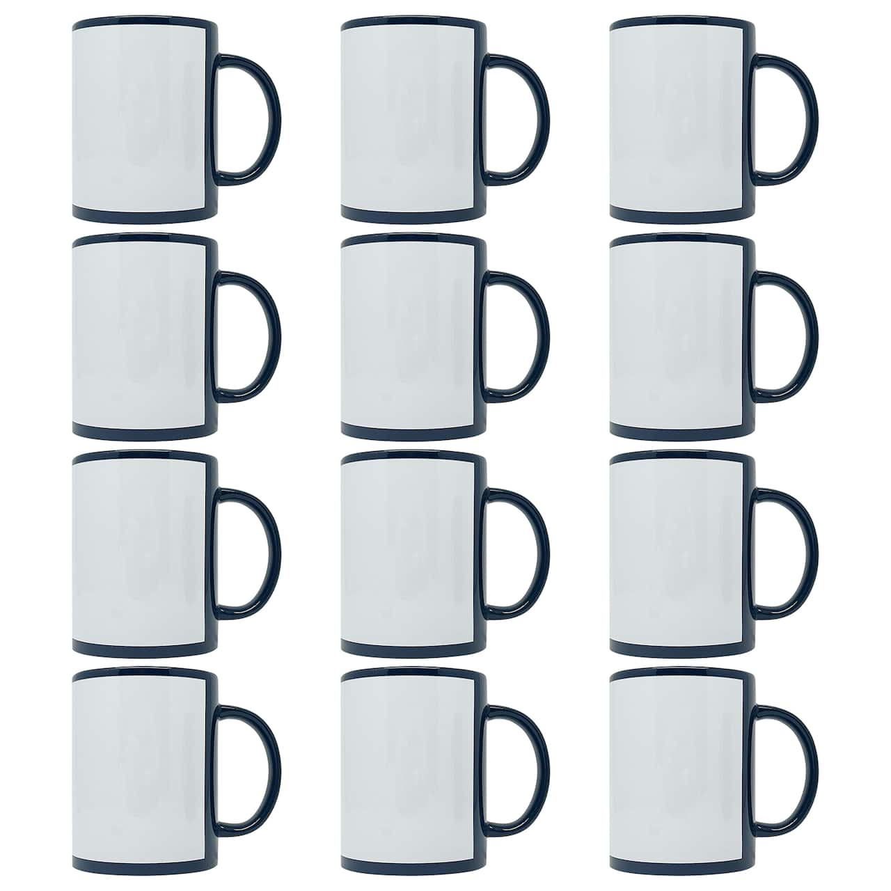 12 Pack: 15oz. Black with White Patch Sublimation Mug by Make Market®